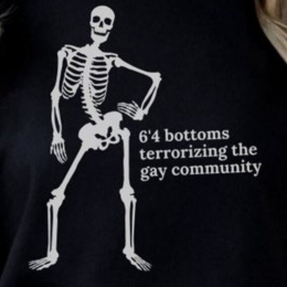 Funny Halloween LGBTQ Shirt - 6'4 Bottoms Terrorizing The Gay Tee - Picture 2 of 4